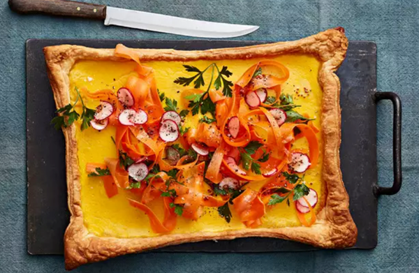 Carrot-Parmesan quiche