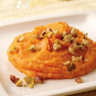 Carrot puree with hazelnut tapenade