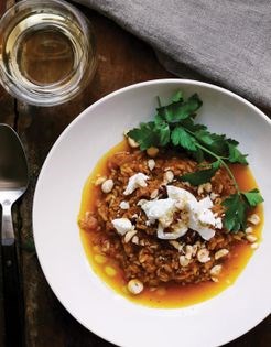 Carrot risotto with rice of the Prairies