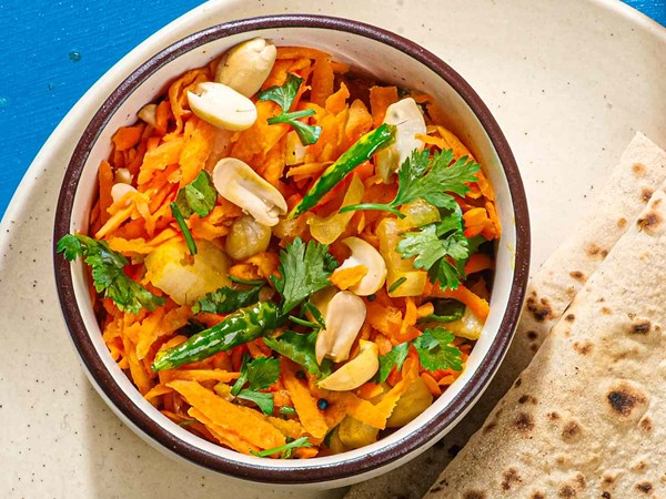 Carrot salad (Gajarachi koshimbir)