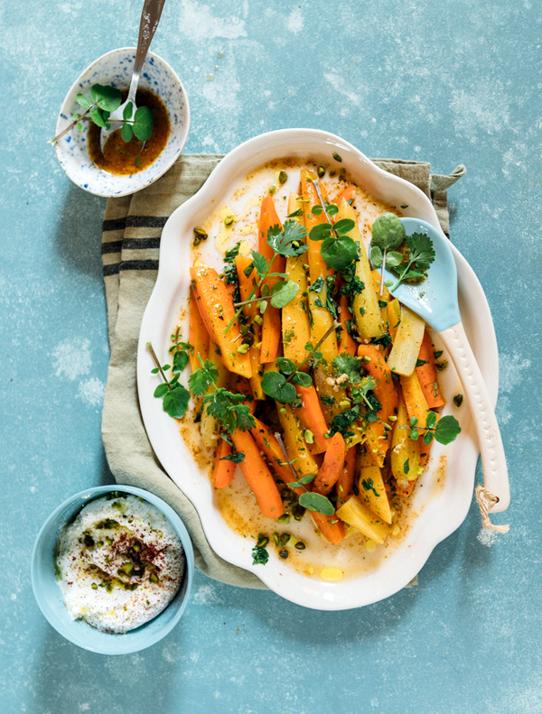Carrot salad with spices & pistachios