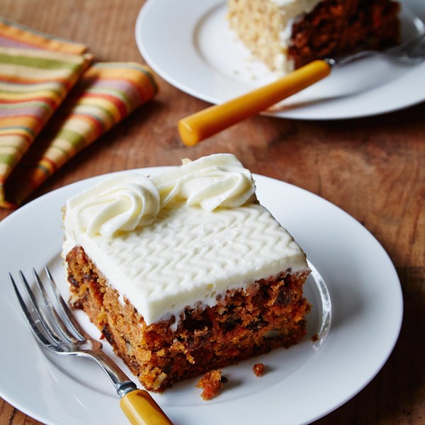 Carrot sheet cake with cream cheese frosting