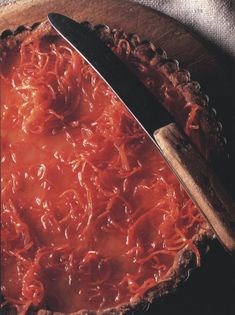 Carrot tart with candied carrot topping