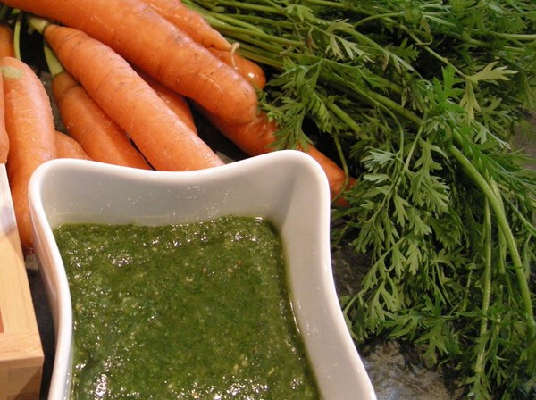 Carrot top pesto