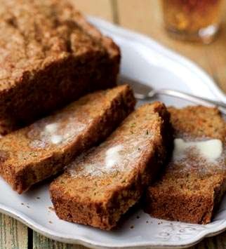 Carrot-zucchini bread with candied ginger