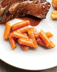 Carrots braised in beer and carrot juice
