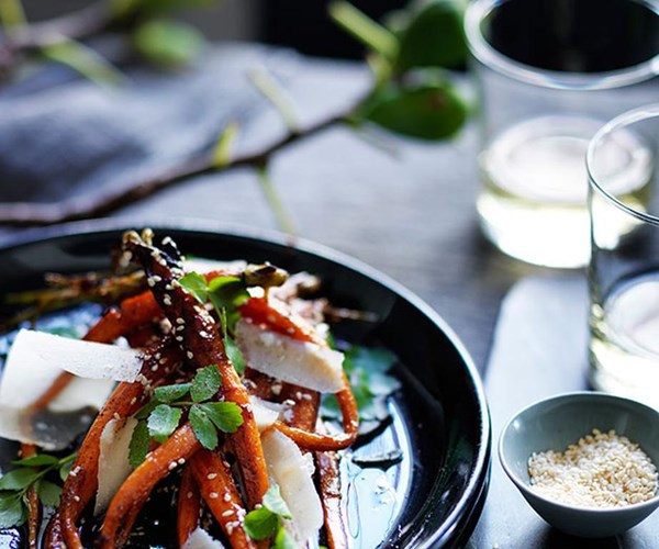 Carrots, Parmesan and sesame