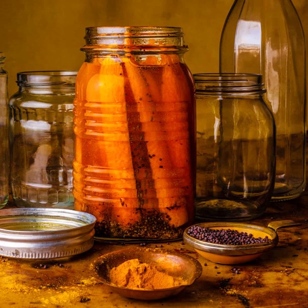 Carrots pickled in oil