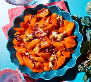 Carrots with bacon & marmalade butter