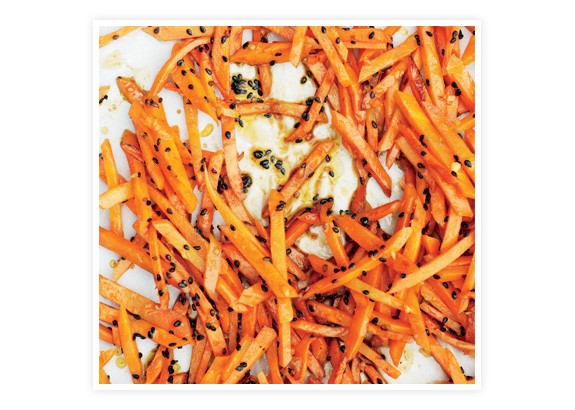 Carrots with black sesame and ginger