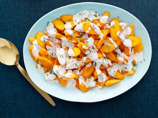 Carrots with dill yogurt