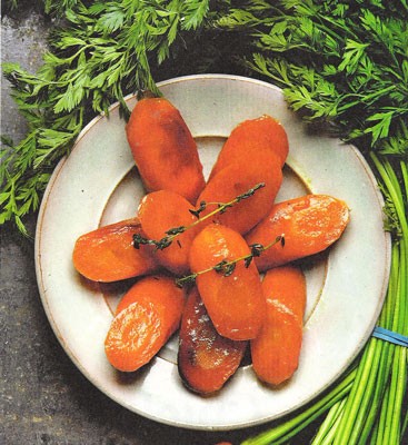 Carrots with honey, lemon zest and thyme