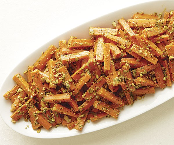 Carrots with pistachio-herb butter