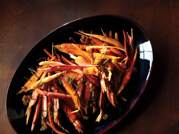 Carrots with raisin-fennel vinaigrette