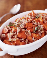 Carrots with sausage and rosemary
