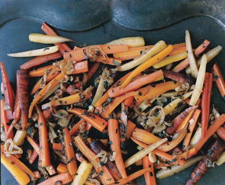 Carrots with shallots, sage, and thyme