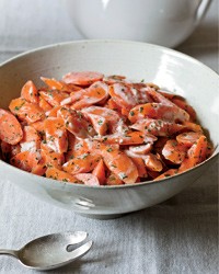 Carrots with tahini dressing