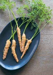 Carrots, yoghurt and prawn floss