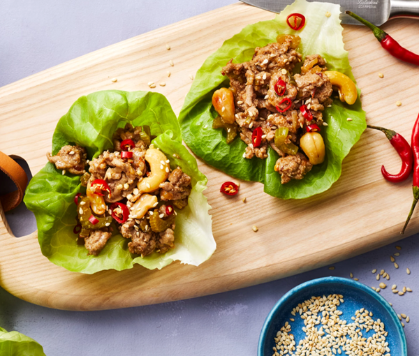 Cashew chicken lettuce wraps