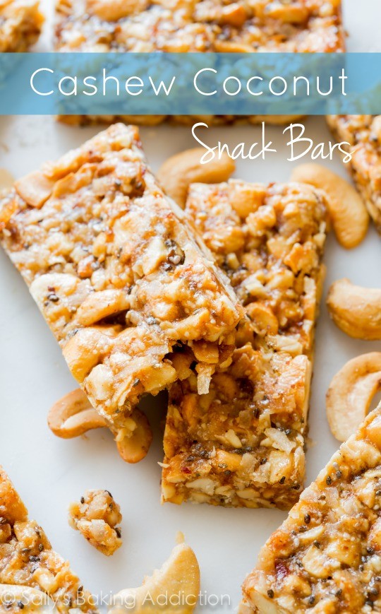 Cashew coconut snack bars