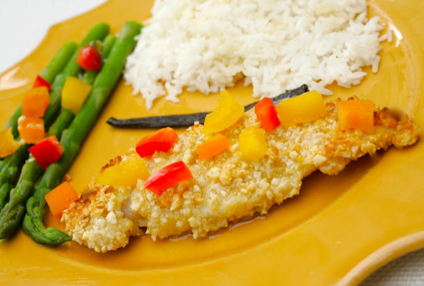 Cashew-crusted tilapia