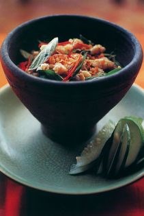 Cashews, lime and spring onion