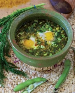 Caspian fava + egg khoresh (Baqala qataq)