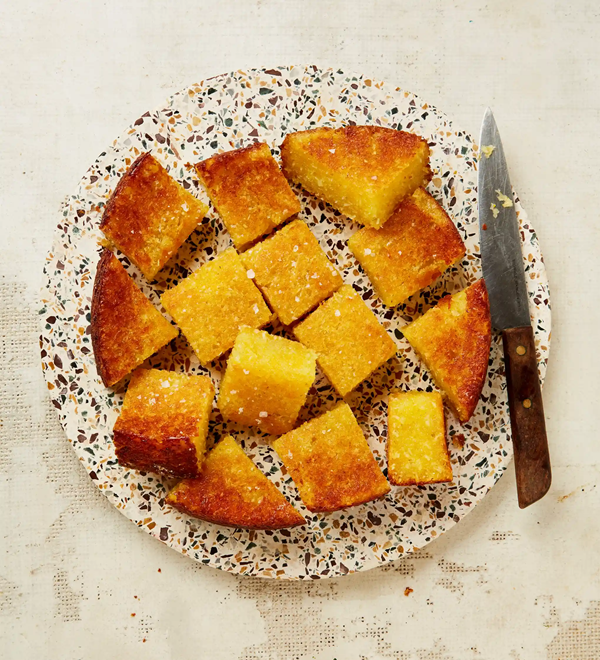 Cassava, coconut and passion fruit cake