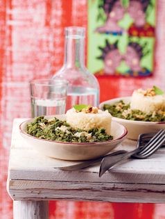 Cassava leaves with peanut butter