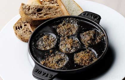 Cassolette of snails and anchovies