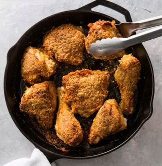 Cast iron oven-fried chicken