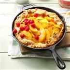 Cast-iron peach crostata