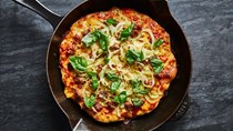 Cast-iron pizza with fennel and sausage