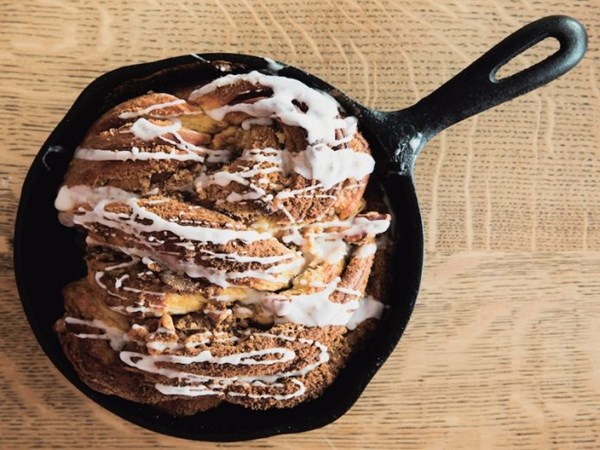 Cast iron sweet potato cardamom bread