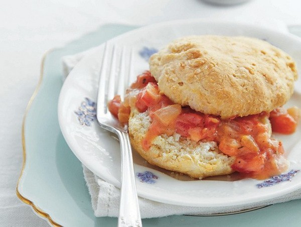 Cat-head biscuits with tomato gravy from 'Around the Southern Table'