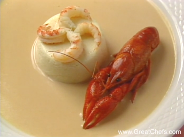 Catfish mousse with crawfish sauce