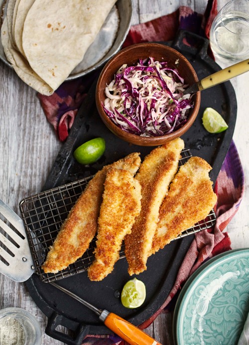 Catfish tacos with chipotle slaw