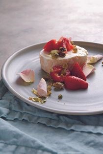 Cath's strawberry and rose rolled Pavlova