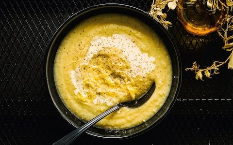 Cauliflour, cider and cheddar soup
