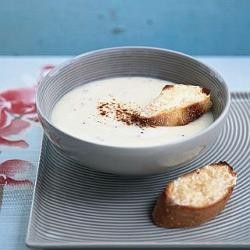 Cauliflower & potato soup with Dijon mustard & cheddar toasts