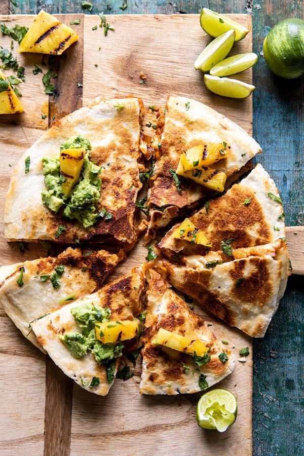 Cauliflower al pastor quesadilla with lime smashed avocado