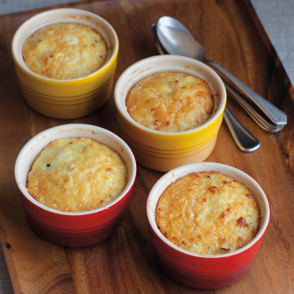 Cauliflower and aged Gouda soufflés