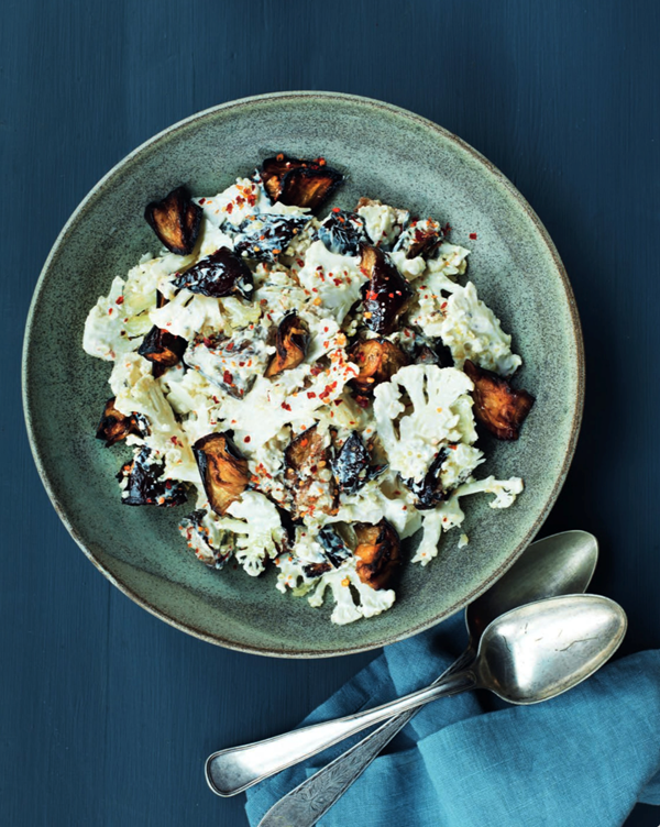 Cauliflower and aubergine salad