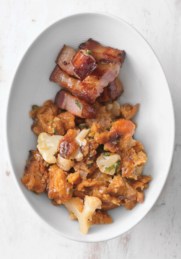 Cauliflower and bacon migas