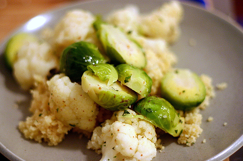 Cauliflower and Brussels salad