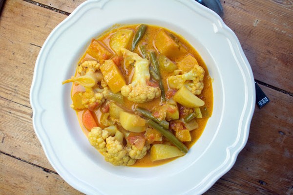 Cauliflower and butternut squash coconut curry