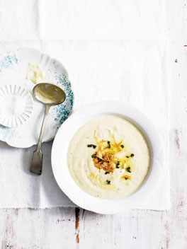 Cauliflower and cheddar soup