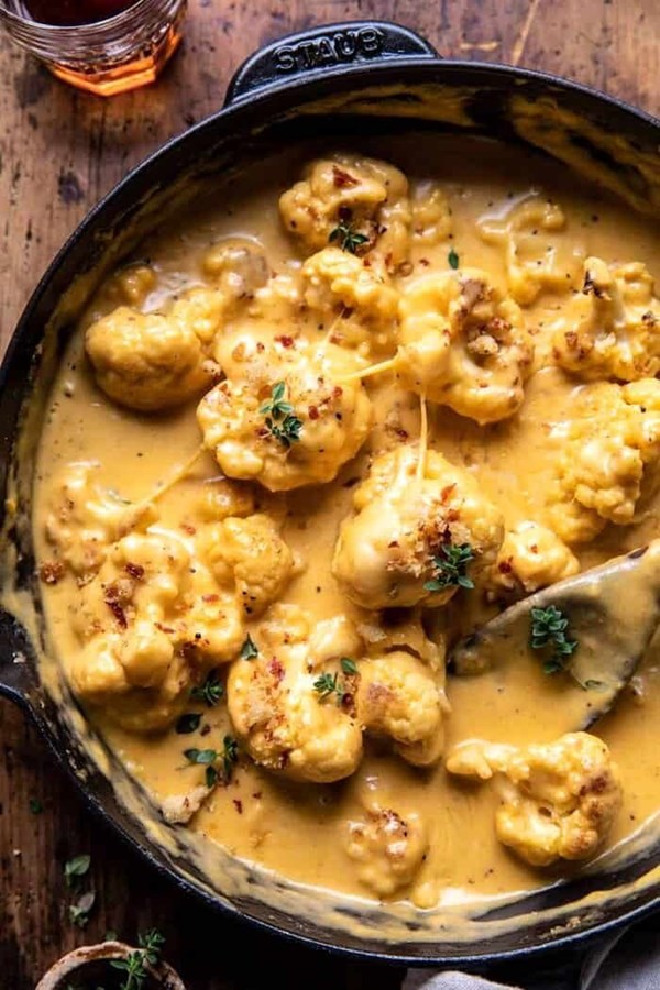Cauliflower and cheese with spicy breadcrumbs