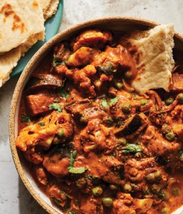 Cauliflower and eggplant masala