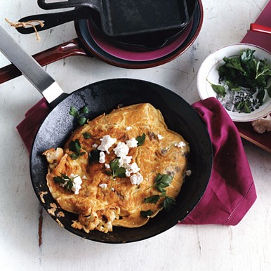 Cauliflower and feta omelet